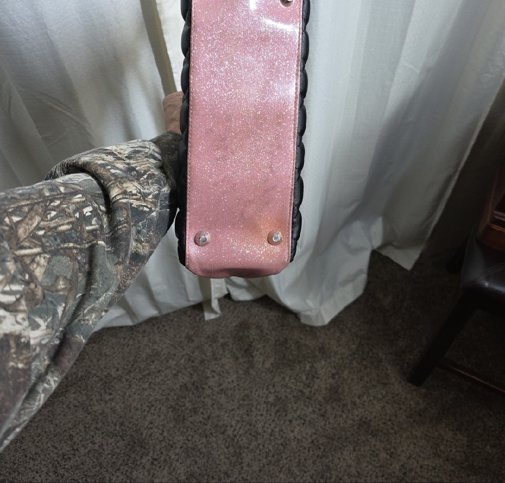 Femme Fatale Pink and Black Upholstery Quilted Women's Bag With Leopard Interior - Picture 2 of 5